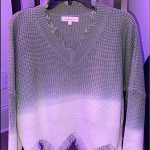 Green & White Knit Women’s Sweater